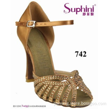 Suphini Crystal Diamond Ballroom Dance Shoes With Heel